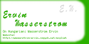 ervin wasserstrom business card